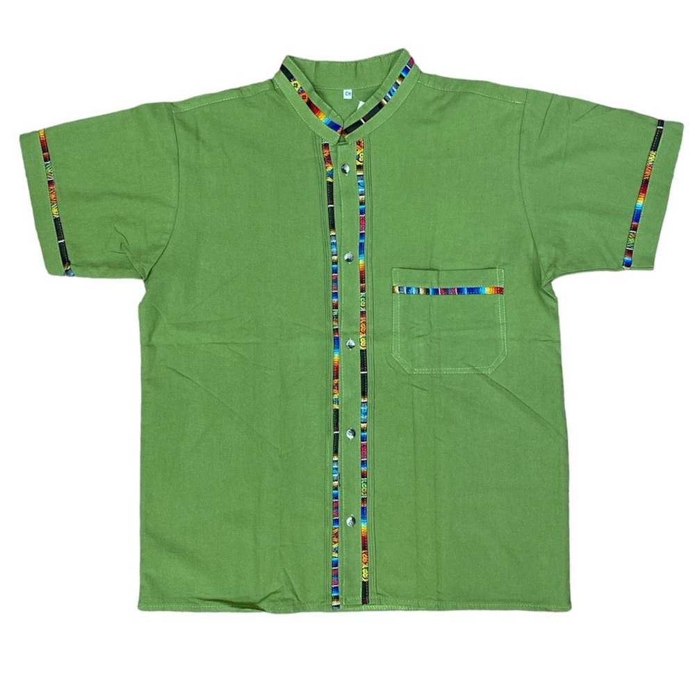 Men’s Lime Green Guayabera Coralillo Style
